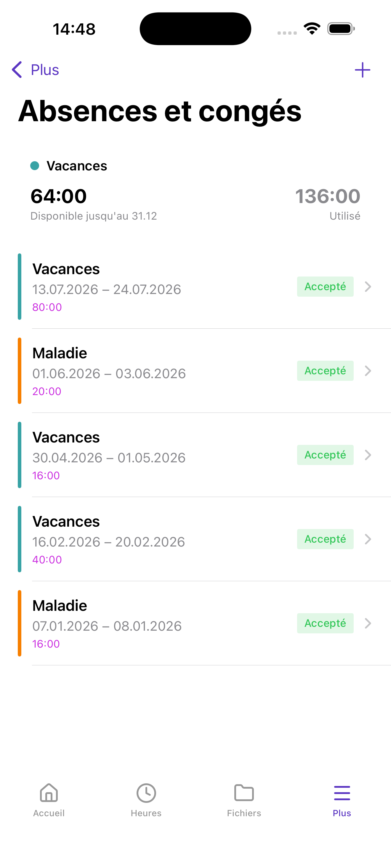 Capture d'écran de l'application mobile Kepa